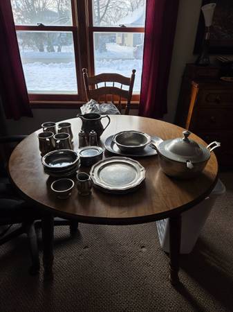 Complete Pewter Dinnerware Set 1