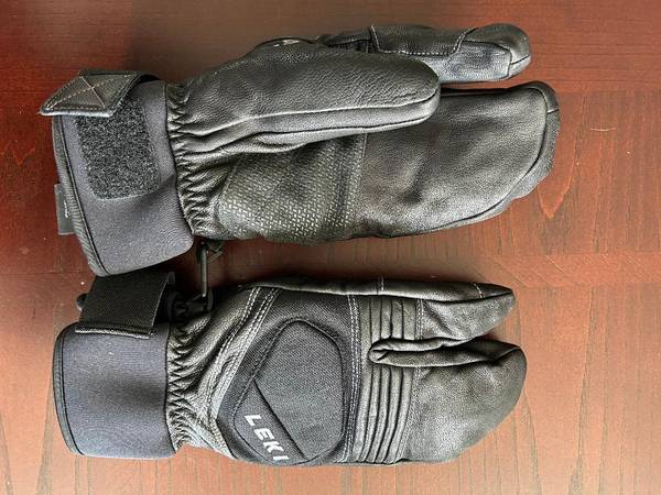 Leki Ski Mitts Men's size 9 Copper Lobster trigger 3 d 1