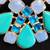 Turquoise, Chalcedony and Aquamarine Gemstones Collar Necklace 3 thumbnail