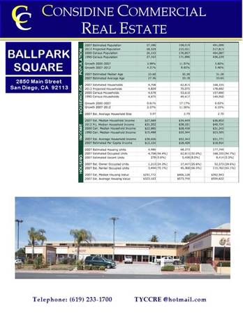 $3,200 / 1209ft2 - LOCATION, BUSY, LOCATION - BallPark Square (SD NAV BASE /Harborside Trolley / NASSCO)64169492402818122