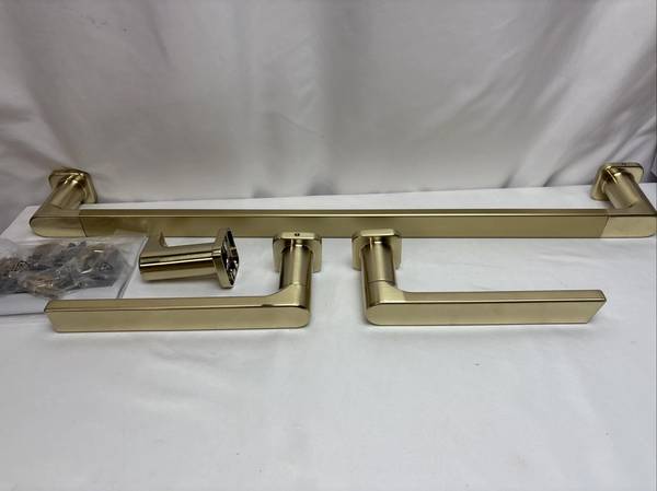 Glacier Bay Bathroom Hardware 3-Piece Set w/ 24" Towel Bar, Ring+TP Ho 1