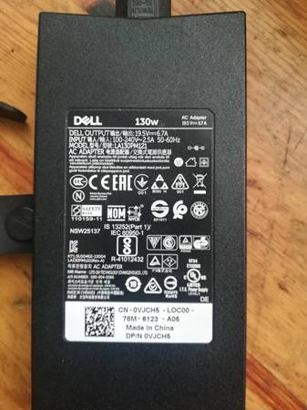 Dell 130 Watt Charger. 1