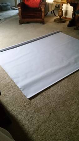 White Solid Cordless Blackout Privacy Vinyl Roller Shade 72 in. W x 64 1