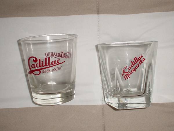 Cadillac Margarita Glasses Casa Gallardo Both Versions New Old Stock 1
