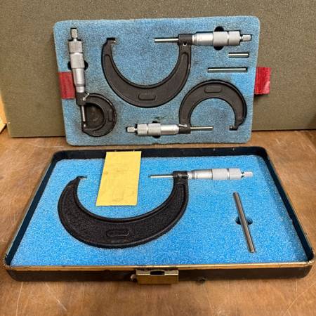 VINTAGE Mac Tools Made By Starrett Micrometer Set 0 To 4” with Standards 1