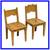 Antique Pine Wood Children's Chairs, Pair 1 thumbnail