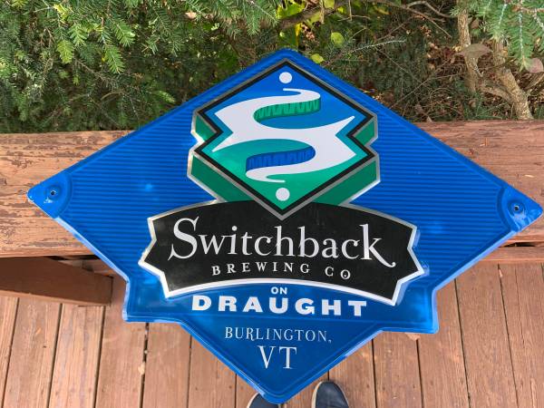 SWITCHBACK DRAUGHT BREWERY BEER SIGN-TIN TACKER-BURLINGTON VERMONT 1