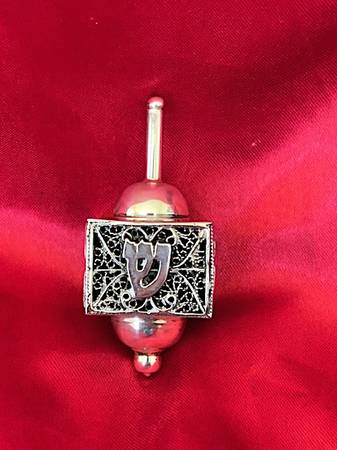 Chanukah Sterling Silver Dreidel Museum Quality Filigree - Made in Isr - $185 (Mequon)63471407311619120