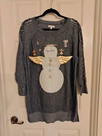❗CLEARANCE❗Snow Angel Extra Long Ugly Christmas Sweater 1