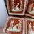 Vintage Mexican folk art pottery set four plates plate set 2 thumbnail