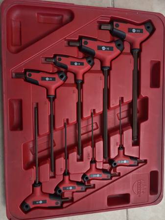 9-PC. SAE Bi-Material T-Handle Hex kit set matco 1