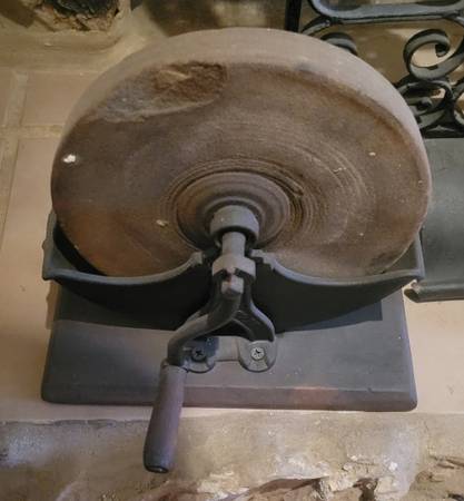 Antique hand grinding wheel 1