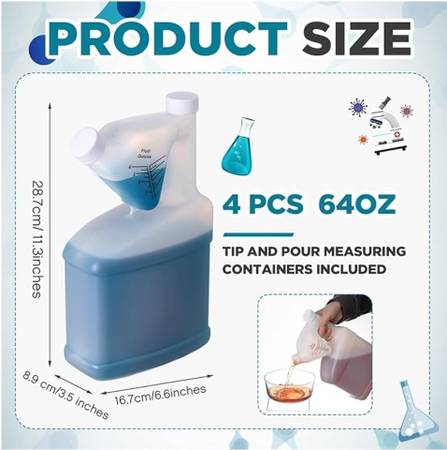 4X 64 oz measuring storage containers 1