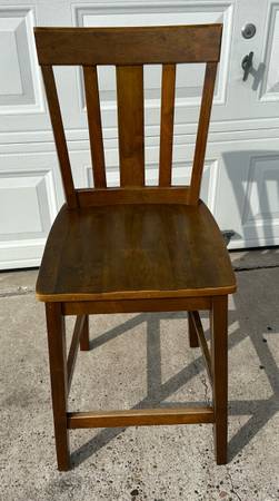 STURDY SOLID WOOD BAR HEIGHT CHAIR 1