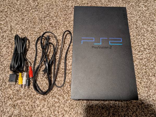 Dead PlayStation 2 fat console with power and S-Video cables 1
