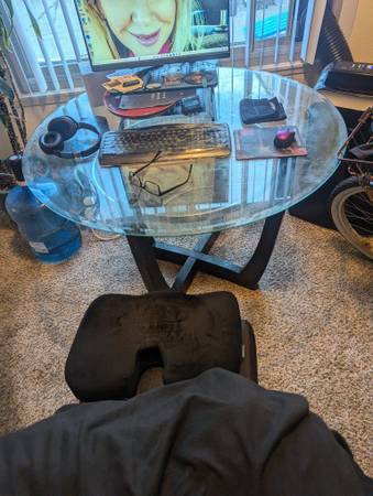 48" GLASS TABLE AND BASE 1