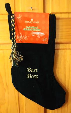 Embroidered Christmas Stockings - Best Boss - NEW 1