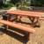 Redwood Picnic Table, 6 foot long with attached benches. 6 thumbnail