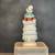 VTG COMPLETE half doll figurine, lady with Blue ruffled dress & Flower 10 thumbnail