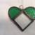 Lovely Green STAINED GLASS HEART SUNCATCHER-Handcrafted Tiffany Method 2 thumbnail