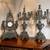 Antique bronze green marble 3p brevettato mantel clock candelabra set 1 thumbnail