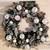 36" Snow Flocked Xmas Wreath White Ornaments Silver Glitter Pinecones 2 thumbnail