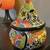 BLUEORANGE Pottery TALAVERA Pumpkin JOL Witch Hat Halloween Candle Hol 4 thumbnail