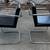 Pair BRNO Mies van der Rohe black leather chrome tubular chairs MCM 3 thumbnail