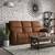 FLEXSTEEL TRIPLE POWER RECLINING SOFA IN CARAMEL COLOR 1 thumbnail