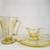 Antique Hazel Atlas Florentine 2 Yellow Gravy Boat and Underplate 12” 15 thumbnail