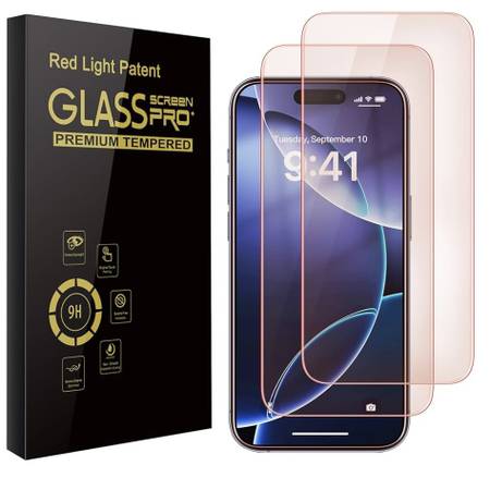 [Brand New] 2 Pack Screen Protector iphone 16 Red Light 9H Tempered Gl 1