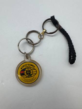 Vintage 1985 World Games (London) Promotional Acrylic Keychain 1