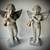 Vintage Paper Mache Angel Figurines Playing Gold Trumpets w Pearl Halo 1 thumbnail