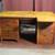 Used Small Desk With Classic Wood Finish And Overhang 1 thumbnail