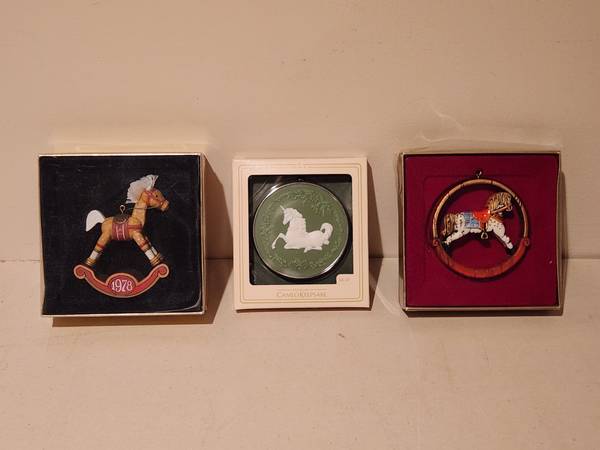 Hallmark Ornaments Rocking Horse and Unicorn - NEW - $25.00 Ea 1