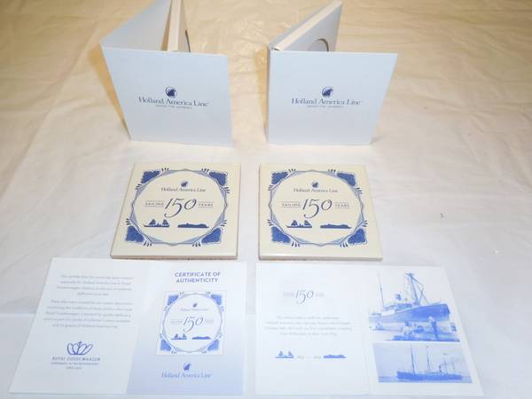 Holland America Line "Sailing 150 Years" Deflt Tiles (Quantity 2) - $10 (Bothell)63470796698881121