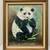 FRAMED OIL PAINTING ON CANVAS OF A PANDA EATING SIGNED RENEÉ CHERIE 1 thumbnail