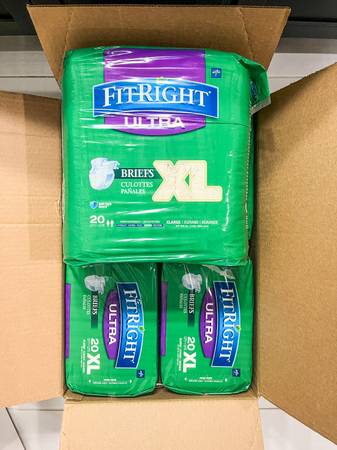 7 Bags of FitRight Ultra Adult Diapers Size Extra Large XL - $3 (Vancouver)63470811927171120