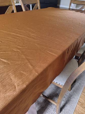 Burnt orange oval tablecloth 1