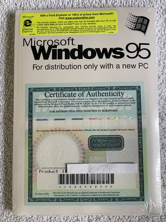 Microsoft Windows 95 NEW FACTORY SEALED - For Pickup Only 1