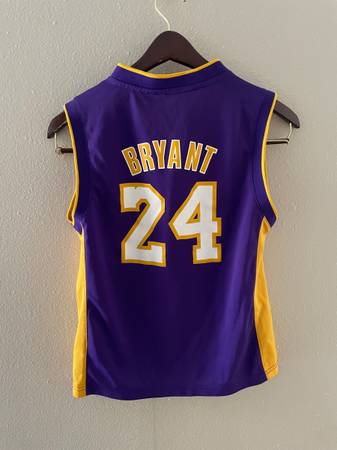 Adidas la lakers basketball Kobe bryant gold purple jersey youth M 1