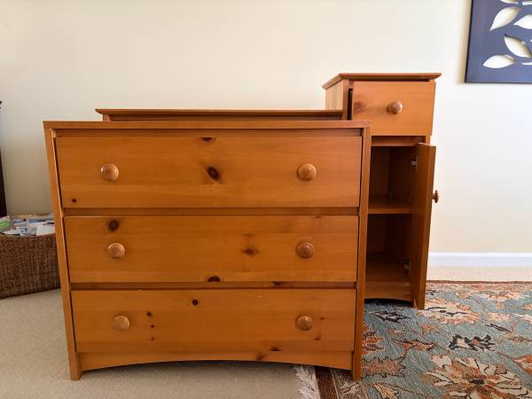 年末・年始SALE ドロワーコンソールキャビネット 剥離 Solid Pine Changing Table Dresser Insert - baby & kid stuff - by