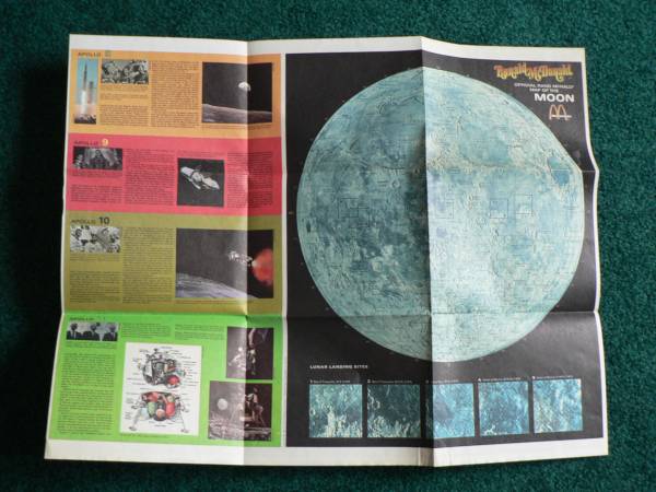 Ronald McDonald official map of the moon-outer space 1969 1