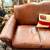 Restoration Hardware Cigar Leather French Peresian Lounge sofa couch 8 thumbnail