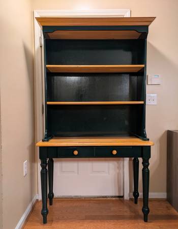 Two Piece Solid Pine Kitchen Desk and Hutch 1