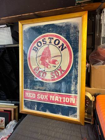 Red Sox nation framed distressed look poster ex cond 1