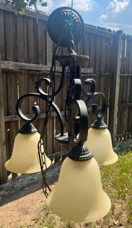 Black Iron Three Light hanging lamp 1