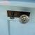 Custom Made Blue Repurposed Door Headboard King Size Bed with Antique Knob Has L 5 thumbnail