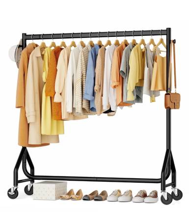 HYSEYY Heavy Duty Rolling Clothes Metal Rack - Brand new. Down from $97 1