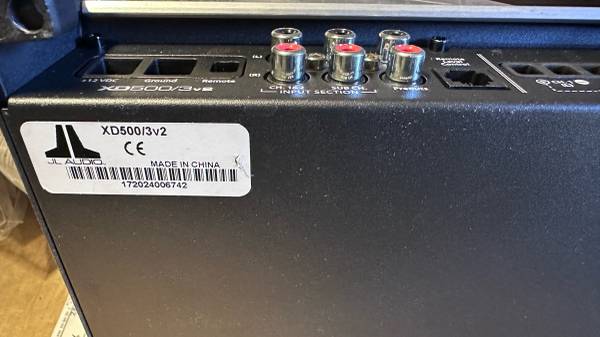 Amplificador de coche JL Audio XD500/3v2 de 3 canales — 75 vatios RMS x 2 a 4 ohmios + 300 - 250 $ (Lynnwood)63471363674755123